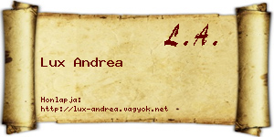 Lux Andrea névjegykártya