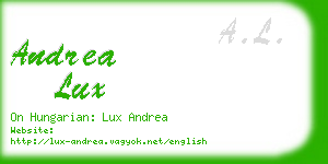 andrea lux business card